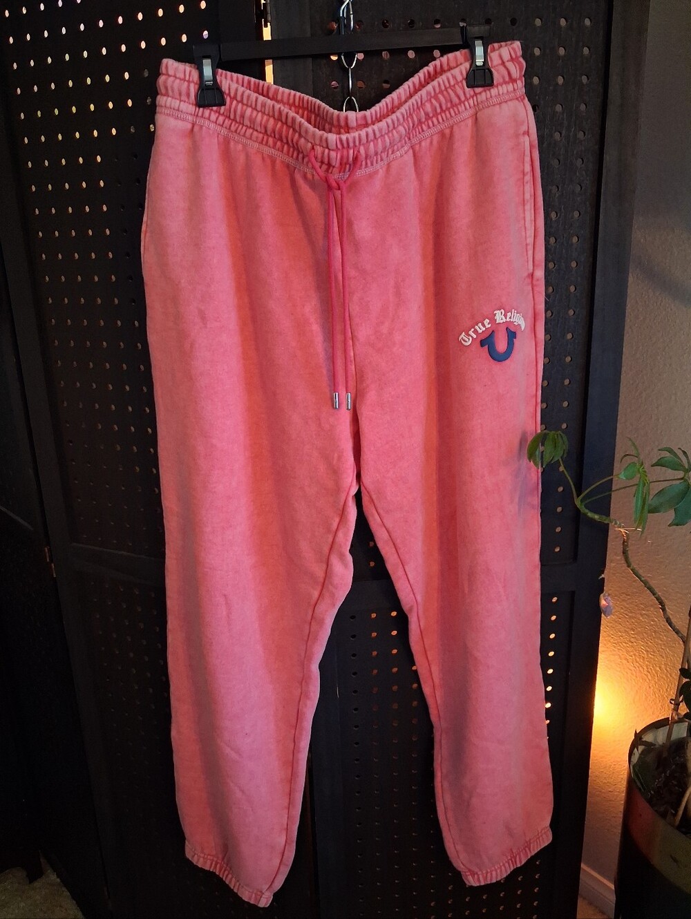 Womens Size L True Religion  Pink Wash  Drawstring Sweatpants